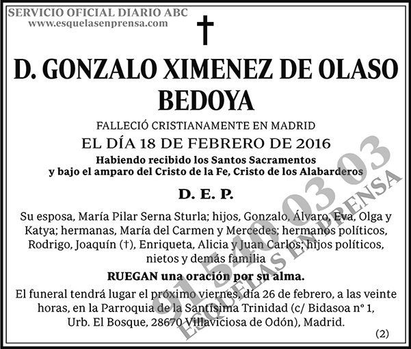 Gonzalo Ximenez de Olaso Bedoya
